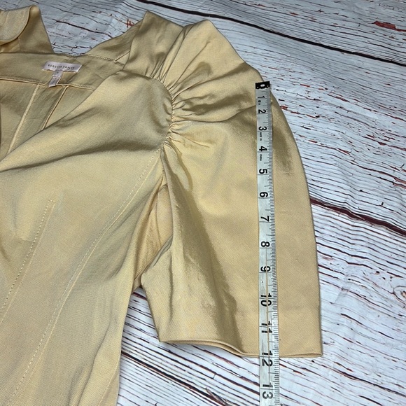 REBECCA TAYLOR Vintage 80’s Inspired Buttercream 1/2 Sleeve Faille Dress - Picture 13 of 16